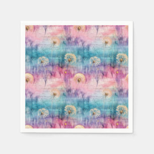 Serviette En Papier Motif Abstrait de Pissenlit Vintage (6)