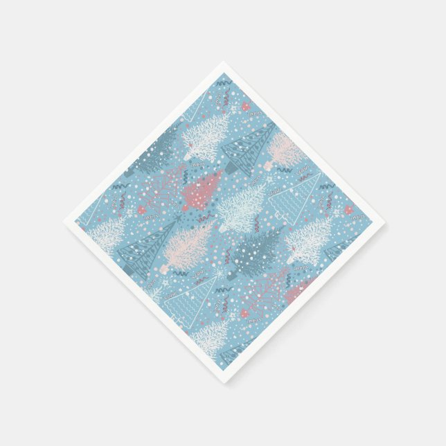 Serviette En Papier Motif Abstrait des arbres de Noël (Coin)