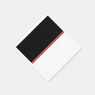 Serviette En Papier Motif abstrait gras noir blanc et rouge