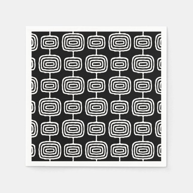Serviette En Papier Motif Abstrait moderne du milieu du siècle (Devant)