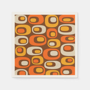 Serviette En Papier Motif Abstrait Moderne du Milieu du Siècle