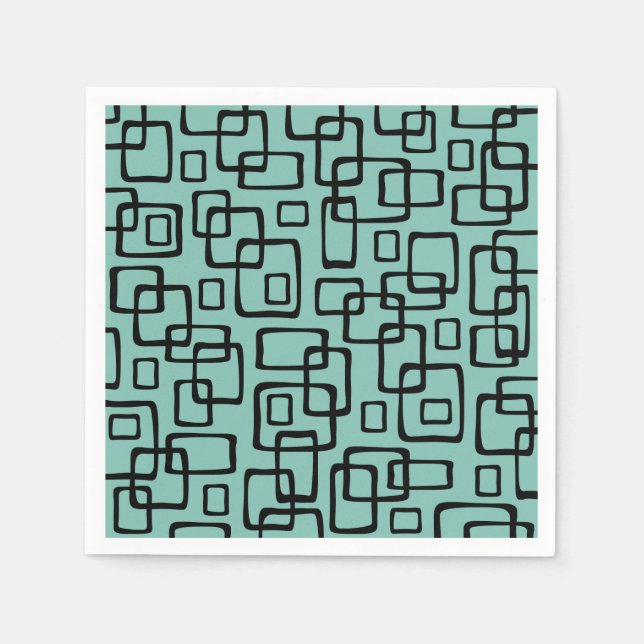 Serviette En Papier Motif Abstrait moderne rétro du milieu du siècle (Devant)