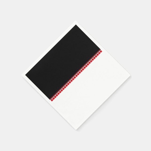 Serviette En Papier Motif Abstrait noir blanc et rouge (Coin)
