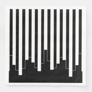 Serviette En Papier motif Abstrait - noir et blanc