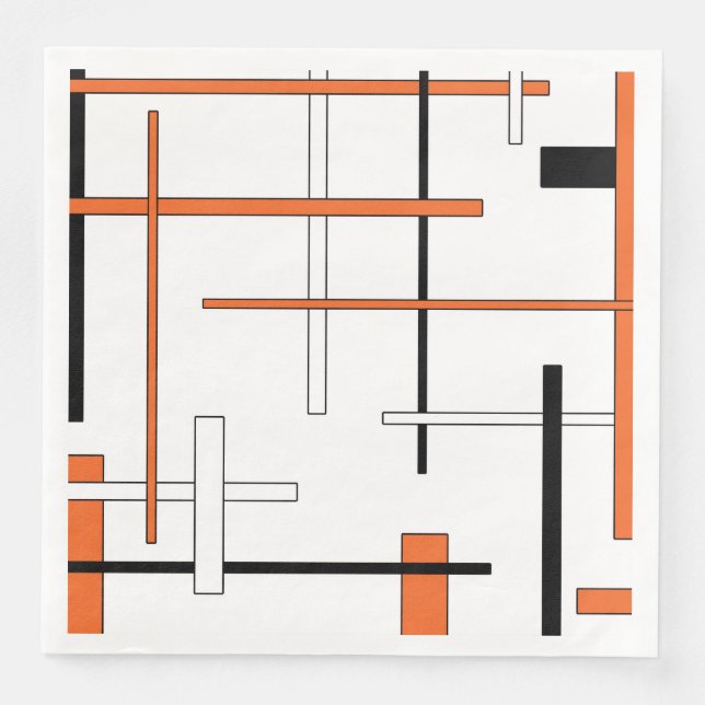 Serviette En Papier motif Abstrait - orange (Devant)