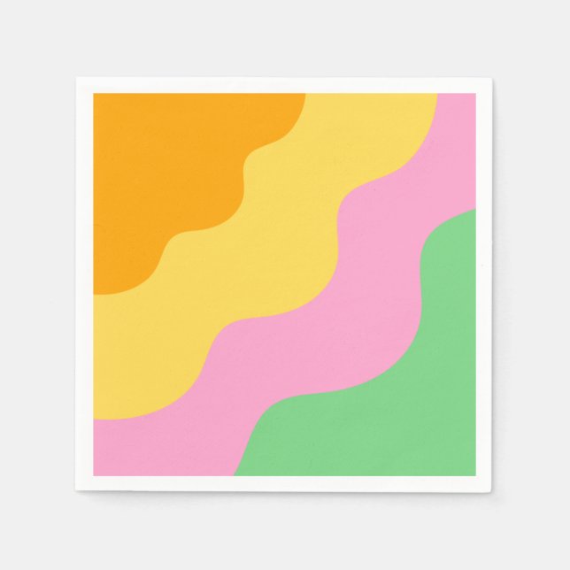 Serviette En Papier Motif Abstrait Pastel (Devant)