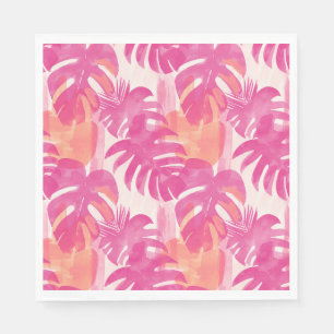 Serviette En Papier Motif abstrait simple avec feuilles de monstera, f