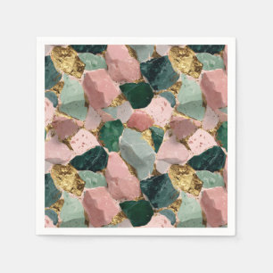 Serviette En Papier Motif Abstrait Terrazzo avec accents Gold