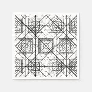 Serviette En Papier Motif Abstrait vintage noir et blanc