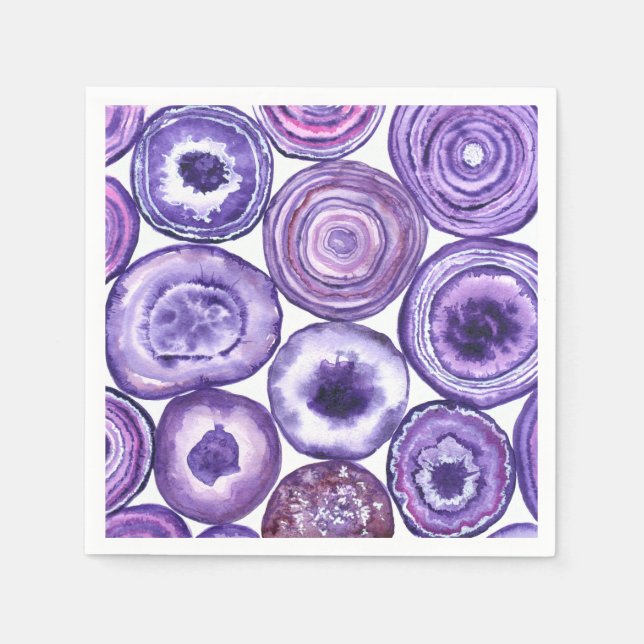 Serviette En Papier Motif agate violet (Devant)