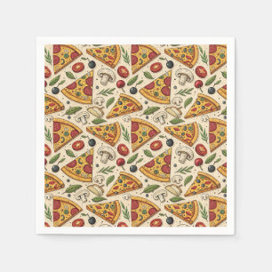 Serviette En Papier Motif alimentaire amateur de pizza pepperoni Fun P