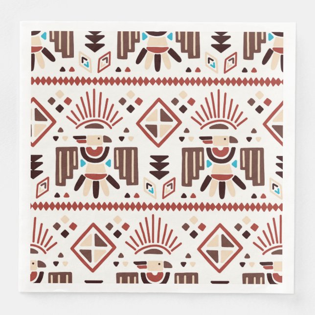 Serviette En Papier Motif amérindien (Devant)