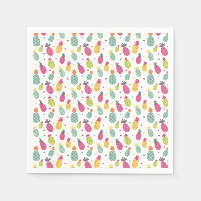 Serviette En Papier Motif amusant ananas (Devant)