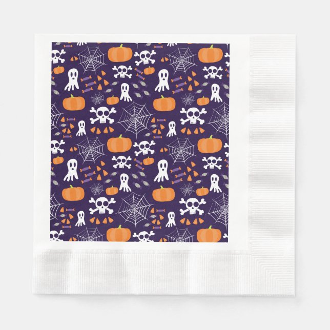 Serviette En Papier Motif amusant d'Halloween (Devant)
