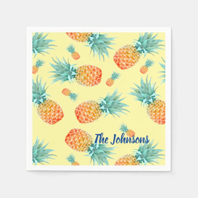 Serviette En Papier Motif ananas (Devant)