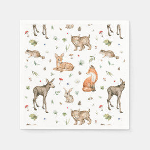 Serviette En Papier Motif animal de bois mou