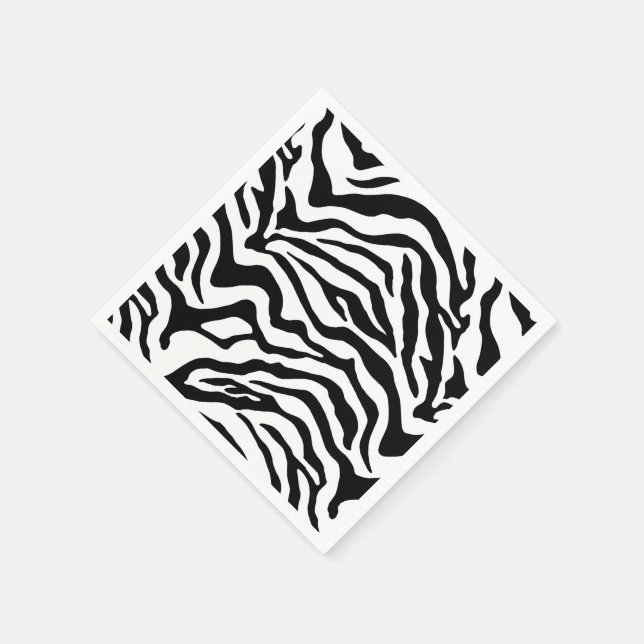 Serviette En Papier motif animalier minimaliste noir blanc (Coin)