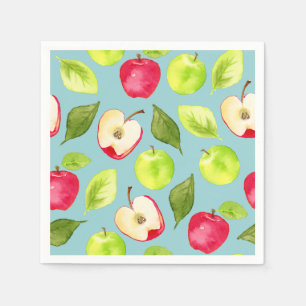 Serviette En Papier Motif Apples aquarelle