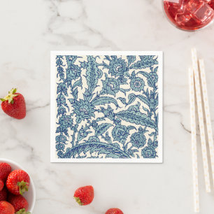 Serviette En Papier Motif arabe Floral Orné Bleu