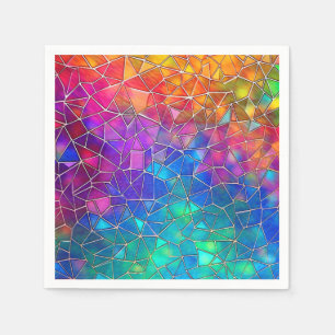 Serviette En Papier Motif arc-en-ciel en verre tendu