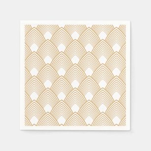 Serviette En Papier Motif Art déco or et blanc