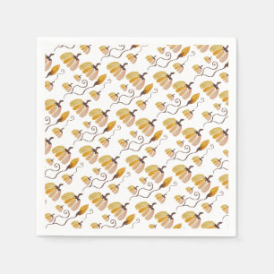 Serviette En Papier Motif artistique de citrouille à l'aquarelle de ca