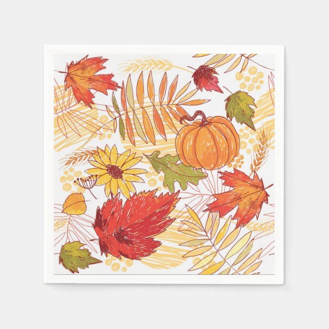 Serviette En Papier Motif automne (Devant)
