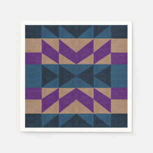 Serviette En Papier Motif Aztec bleu violet