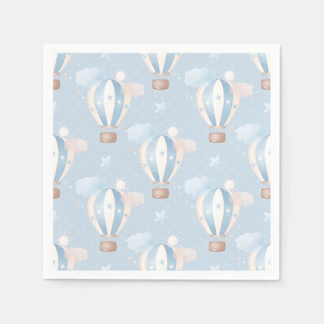 Serviette En Papier Motif Ballons Bleus (Devant)
