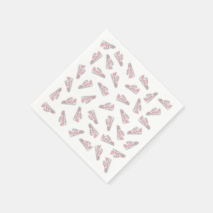 Serviette En Papier Motif Basket rose et gris
