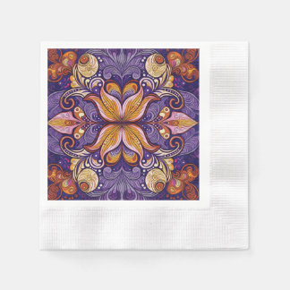 Serviette En Papier Motif Batik Purple