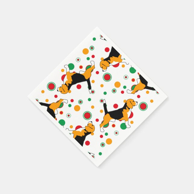 Serviette En Papier Motif Beagle (Coin)