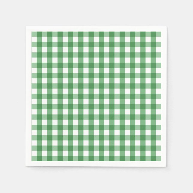 Serviette En Papier Motif blanc En vichy blanc vert (Devant)