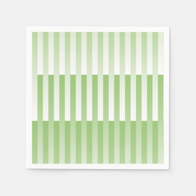 Serviette En Papier Motif blanc vert rayé (Devant)
