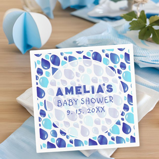 Serviette En Papier Motif bleu Bébé  Baby shower fille (Créateur téléchargé)