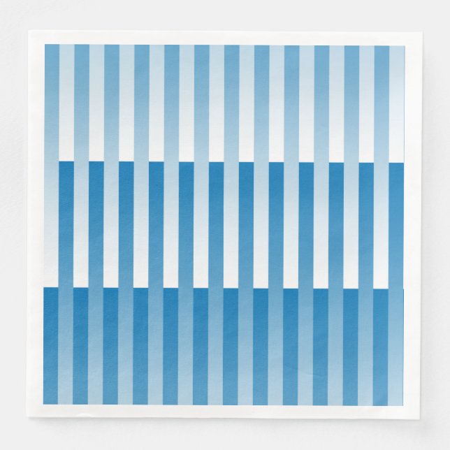 Serviette En Papier Motif Bleu Blanc rayé (Devant)