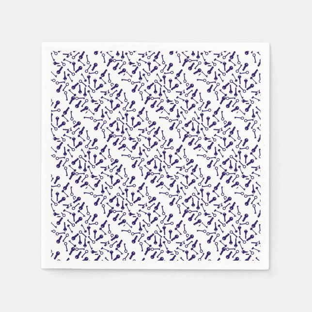 Serviette En Papier Motif bleu clé (Devant)