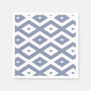 Serviette En Papier Motif bleu gris et blanc