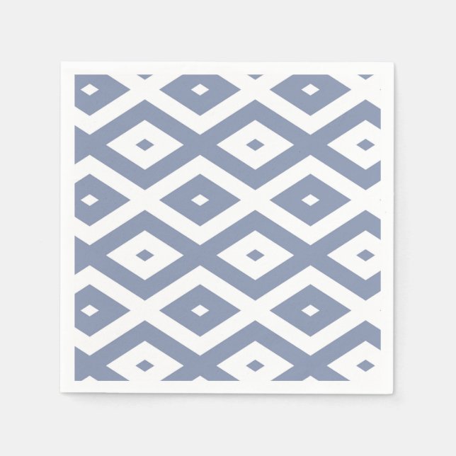 Serviette En Papier Motif bleu gris et blanc (Devant)