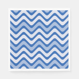 Serviette En Papier Motif bleu ondulé