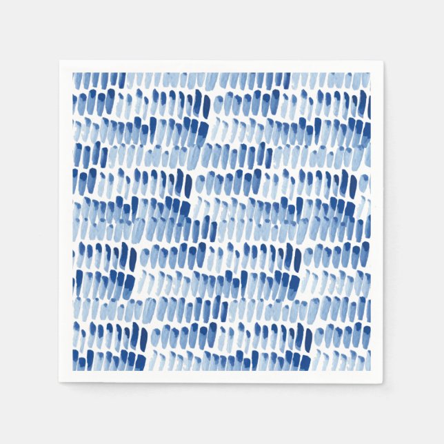 Serviette En Papier Motif bleu shibori aquarelle (Devant)