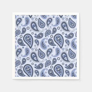 Serviette En Papier Motif Blue Paisley