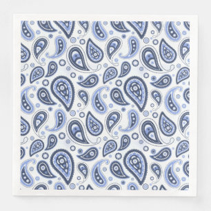 Serviette En Papier Motif Blue Paisley
