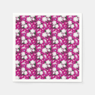 Serviette En Papier Motif botanique élégant à fleurs blanches
