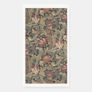 Serviette En Papier Motif botanique floral vintage sombre et maussade