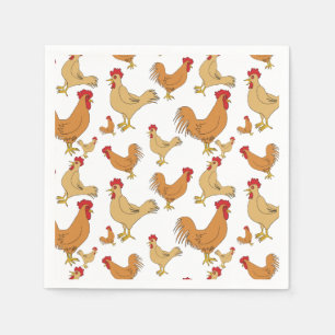 Serviette En Papier Motif Brown de conception du poulet