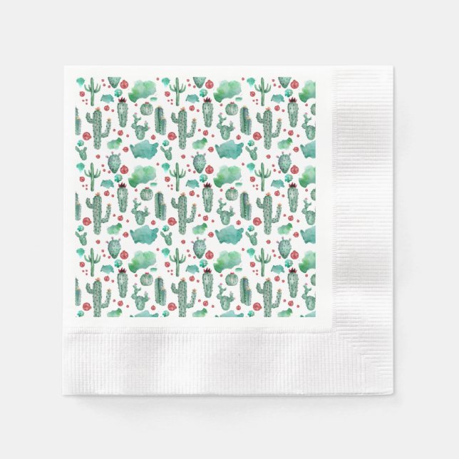 Serviette En Papier motif cactus et ladybug - (Devant)