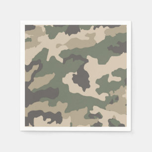 Serviette En Papier Motif Camo Vert