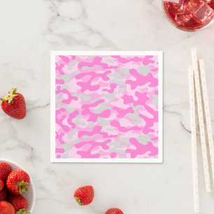 Serviette En Papier Motif camouflage rose