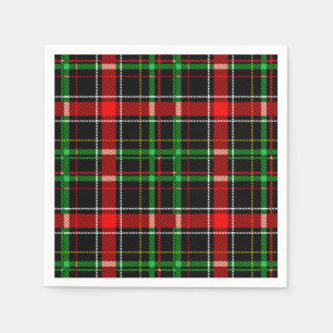 Serviette En Papier Motif carreau flanelle Noël noir tartan
